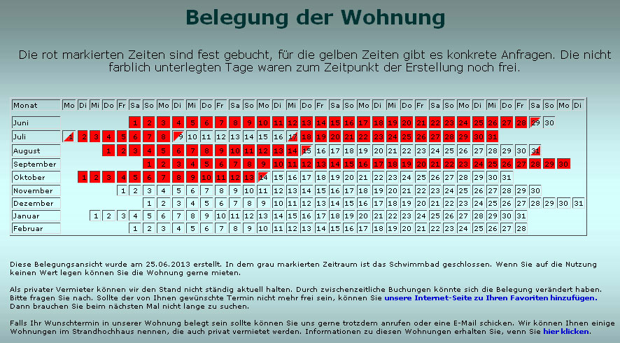 Belegungsplan fr das Internet