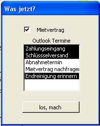 Mietvertrag und Outlooktermine