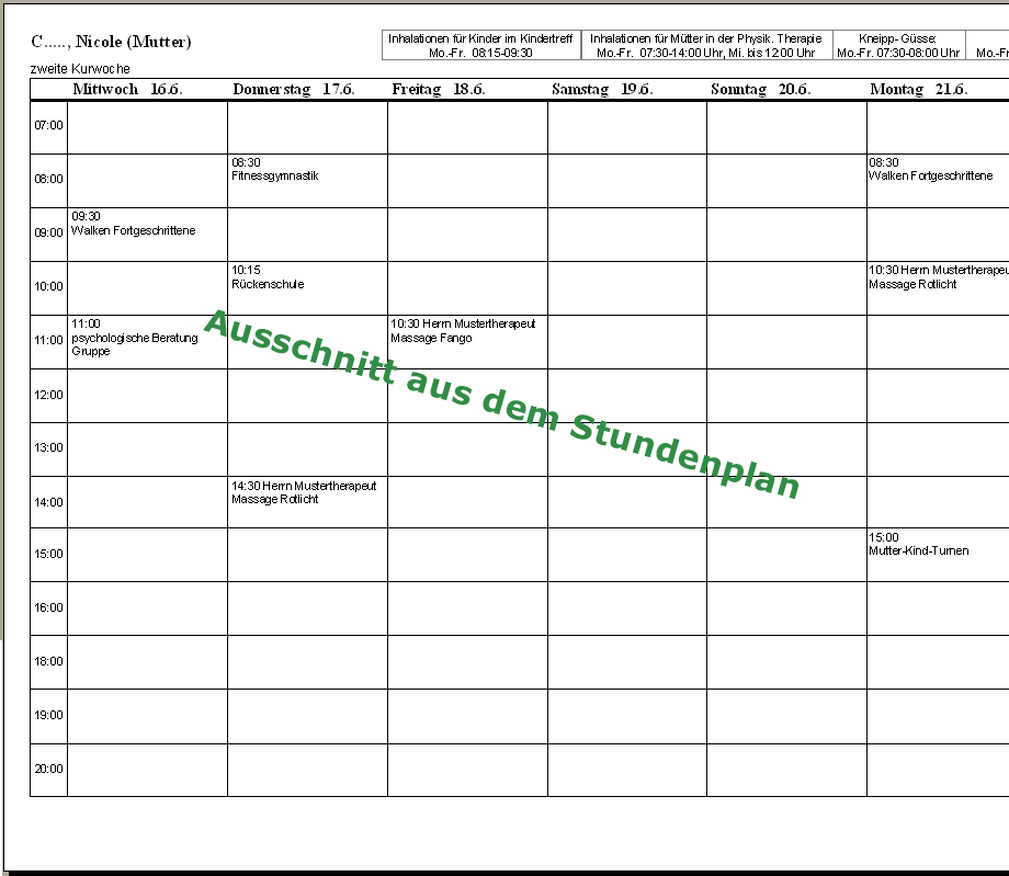 bersicht der Verordnungen fr die Kurgste